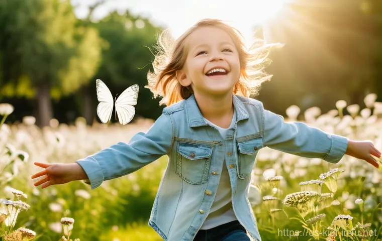 유아용 데님 코디법 - Prompt 1: Playful Sustainability in a Sunny Park**